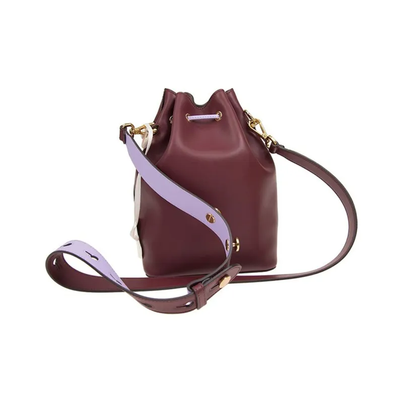 FENDI Mon Tresor Calfskin Crossbody Bag Shoulder Bag Small Size Women's Burgundy/Light Purple-2