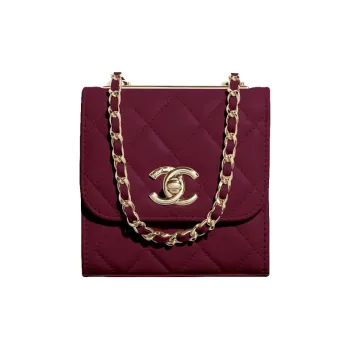 CHANEL Trendy CcWOC Metal Lambskin Chain Bag Shoulder Bag Crossbody Bag Mini Women's Burgundy