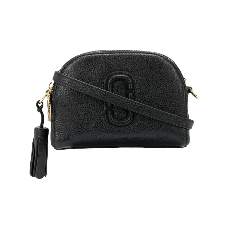 MARC JACOBS THE SHUTTER Cow Leather Saddle Bag Semi-Circle Bag Shoulder Bag Crossbody Bag Women's Black-0
