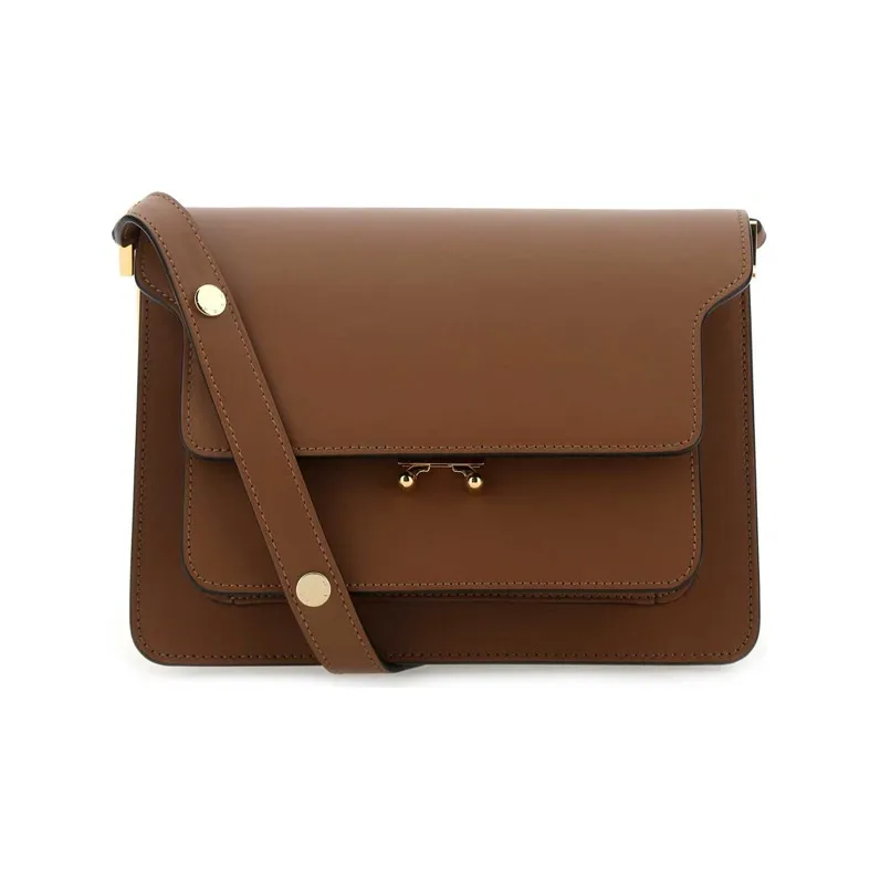 MARNI Calfskin Shoulder Bag Crossbody Bag Women's Brown-0