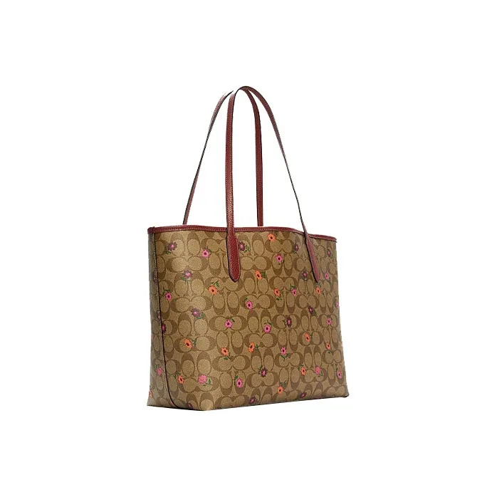 COACH City Leather Tote Bag, Shopping Bag, Handbag, Shoulder Bag Women's Brown-1