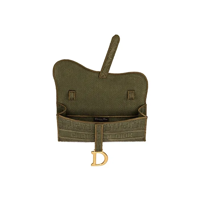DIOR Saddle Denim Shoulder Bag Women's Green-2