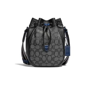 COACH Drawstring Fabric Shoulder Bag Crossbody Bag Regular Men's Black