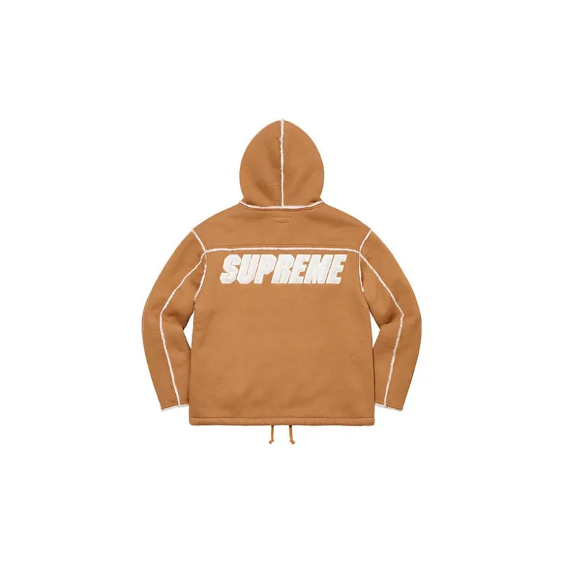 Supreme Faux Shearling Hooded Jacket - POIZON