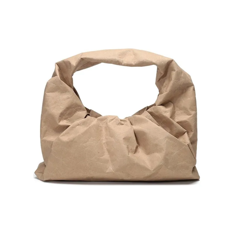 Bottega Veneta Paper Composite Polyurethane Croissant Bag, One Shoulder Handbag Women's Cow Leather Paper-1