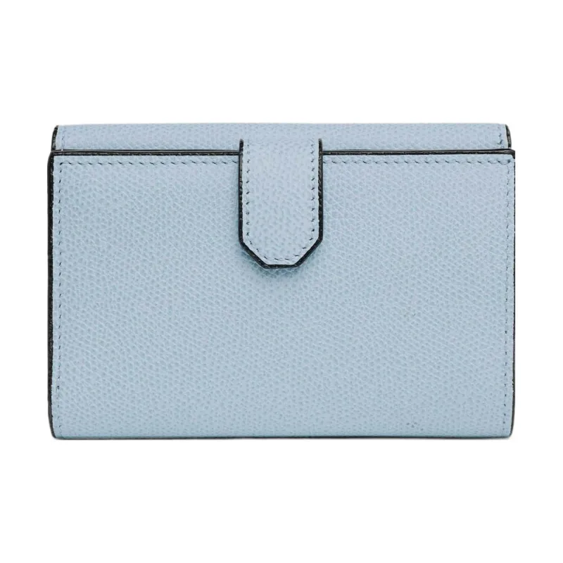 Valextra Brera Cow Leather Wallet Women's Cornflower Blue-1