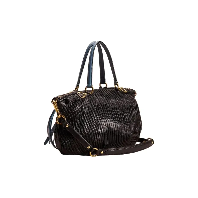 COACH Sophia Leather Handbags Shoulder Bag Crossbody Bag Large Size Women's Black-1