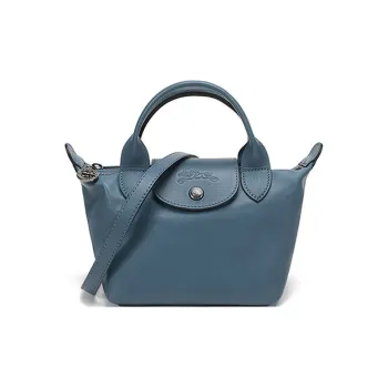 LONGCHAMP Le Pliage Cuir Dumpling Bag Crossbody Bag Mini Women's Nordic Blue