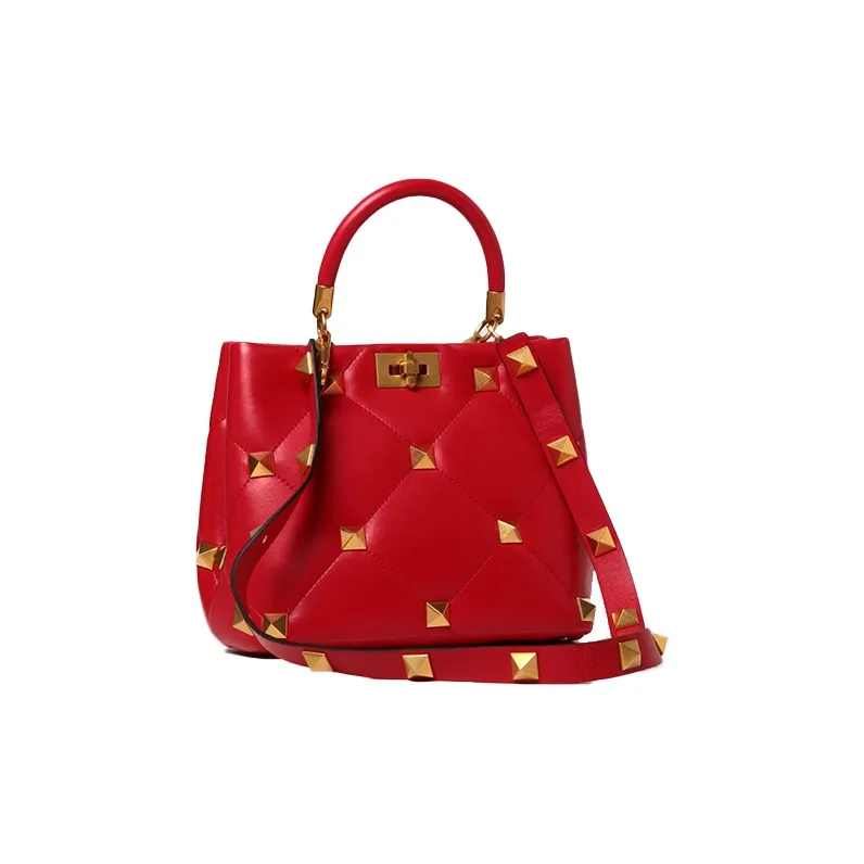 Valentino Leather Handbag Shoulder Bag Crossbody Bag Regular Women's Red-2