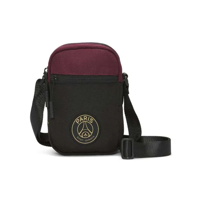 Jordan Polyester Shoulder Bag Regular Unisex Black Bordeaux Red-0