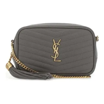SAINT LAURENT LOU Calfskin Camera Bag Shoulder Bag Crossbody Bag Mini Women's Mist White