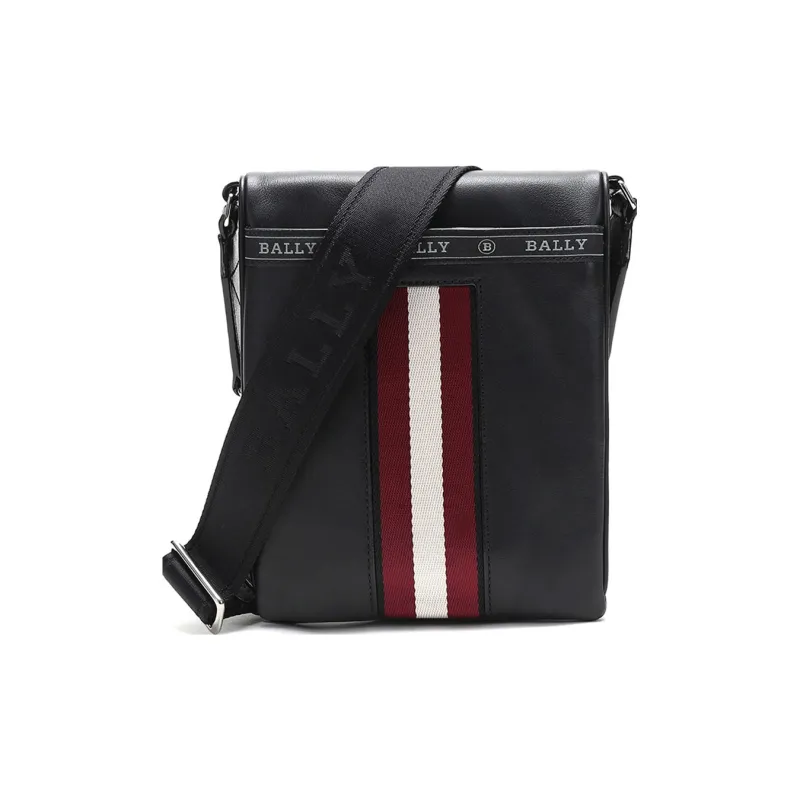 BALLY Leather Crossbody Bag Shoulder Bag Men's Black-0