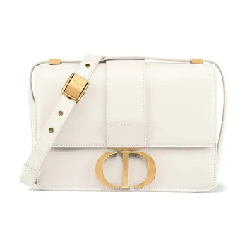 DIOR 30 Montaigne Smooth Cow Leather Box Bag, Shoulder Bag Women's Ecru