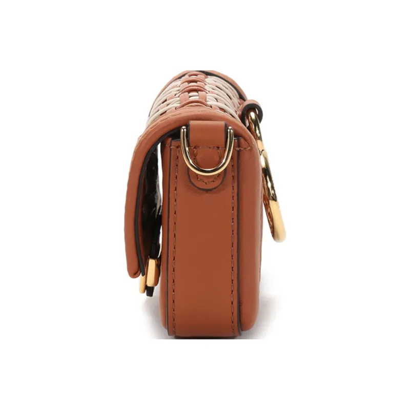 FENDI Baguette Leather Baguette Bag Coin Purses Crossbody Bag Shoulder Bag Women's Brown/White-2