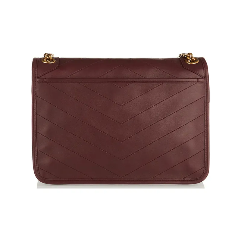 SAINT LAURENT Leather Hobo Bag Shoulder Bag Crossbody Bag Women's Red-3