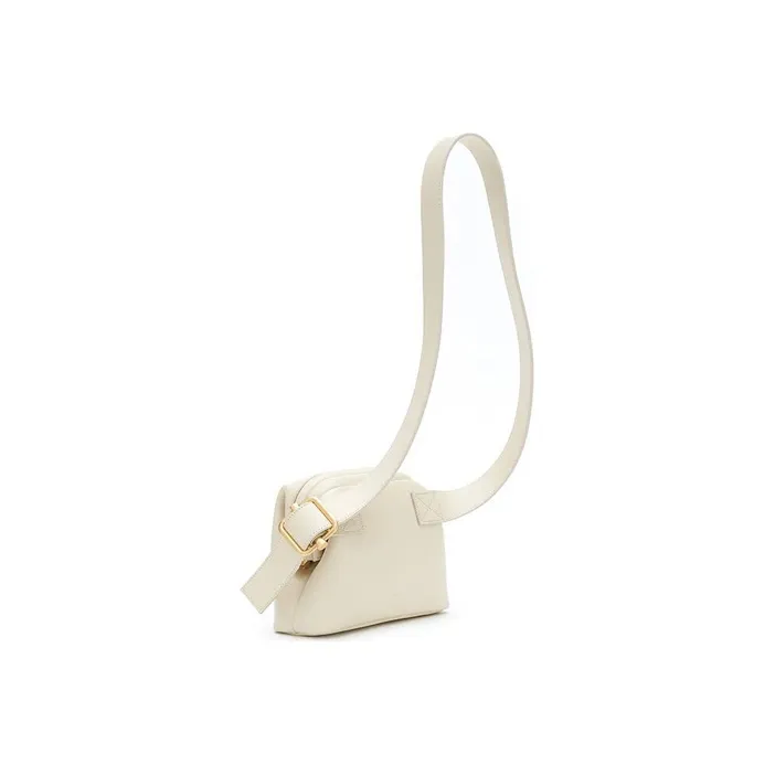 OSOI MINI BROT Italian Version Calfskin Chinese Steamed Bun Bag, Crossbody Bag, Shoulder Bag Mini Women's Cream White-2