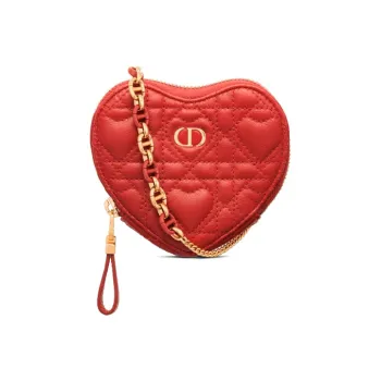 DIOR Caro Cow Leather Handheld Shoulder Bag Crossbody Bag Women's Red