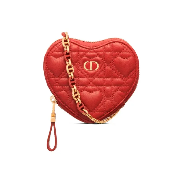 DIOR Caro Cow Leather Handheld Shoulder Bag Crossbody Bag Women's Red-0