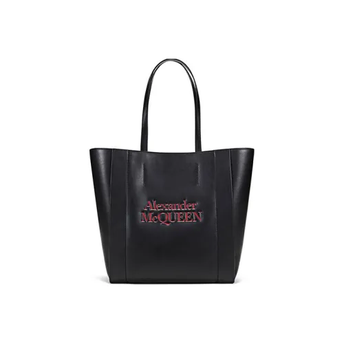 Alexander McQueen Leather Laptop Bag Tote Bag Shopping Bag Handbag Shoulder Bag Women's Black