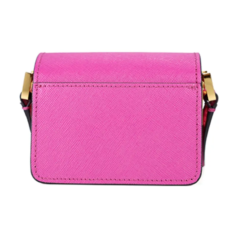 MARNI Trunk Calfskin Trunk Bag Small Square Bag Shoulder Bag Crossbody Bag Mini Women's Peach Pink/White-1
