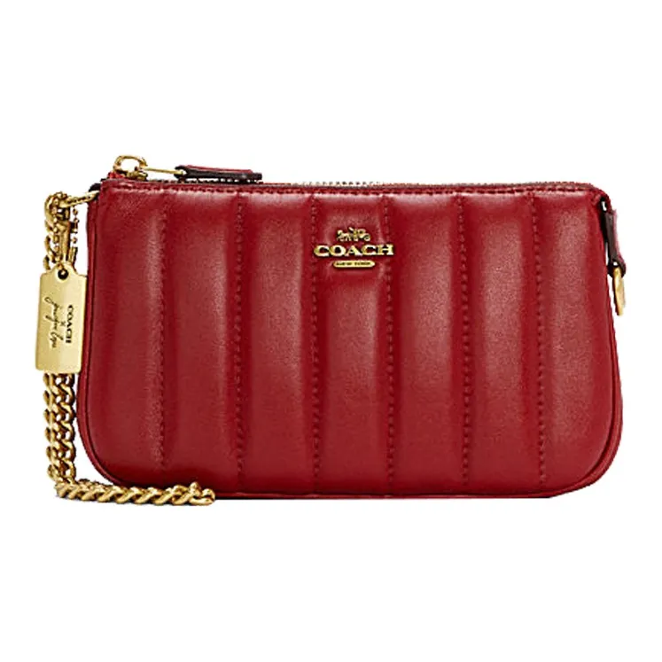 COACH Jennifer Collaboration Nolita Leather Quilting Shoulder Bag Clutch Bag Small Size Women's Red-0