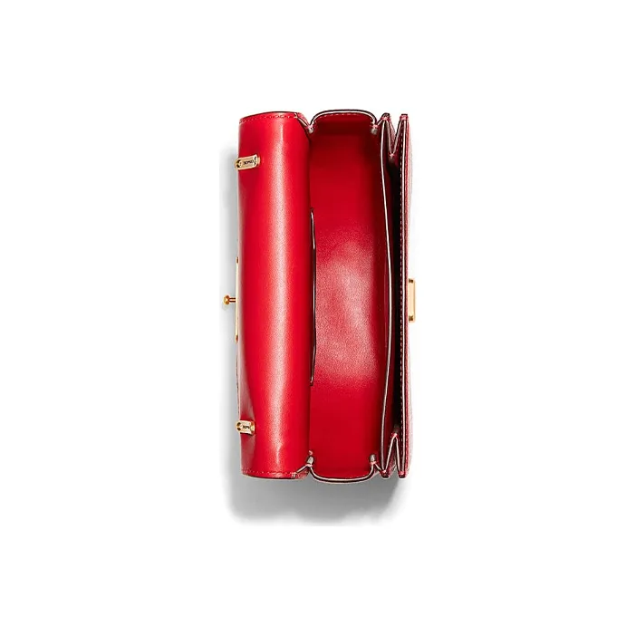 COACH Alie Pebbled Leather Saddle Bag Shoulder Bag Crossbody Bag Small Size Women's Red-2