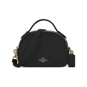 COACH Leather Chinese Steamed Bun Bag Shell Bag Round Bag Portable Crossbody Bag Shoulder Bag Small Size Women's Black