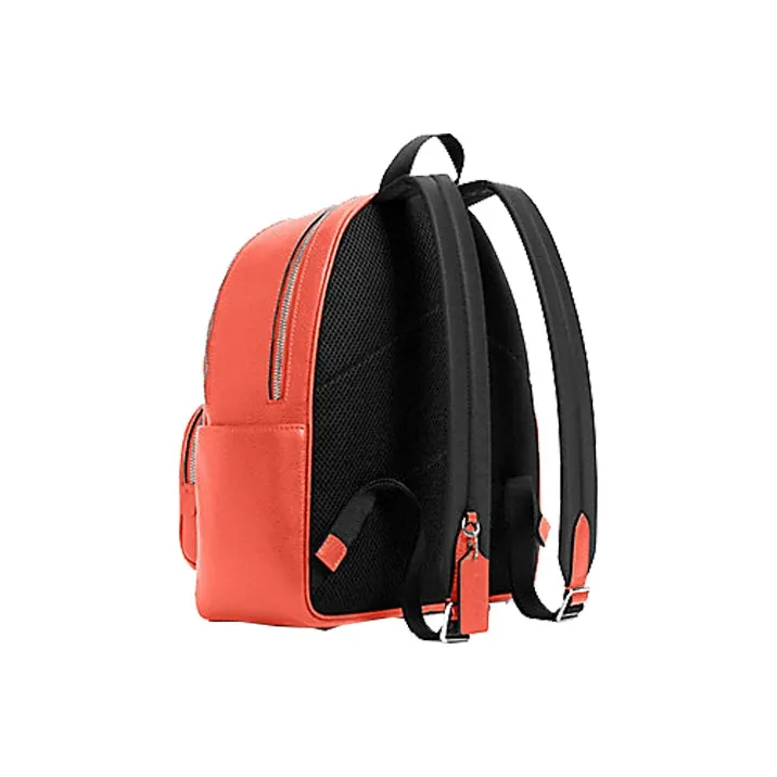 COACH Court Pebbled Leather Backpack Medium Size Women's Orange Red-2