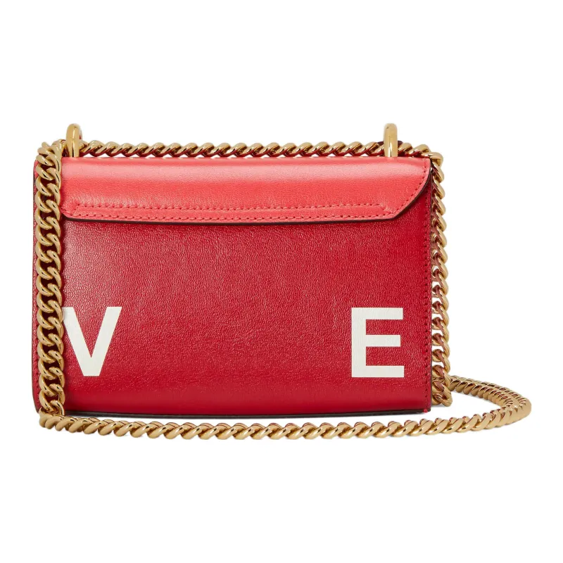 GUCCI Valentine's Day Collection Leather Shoulder Bag Women's Orange Red-3