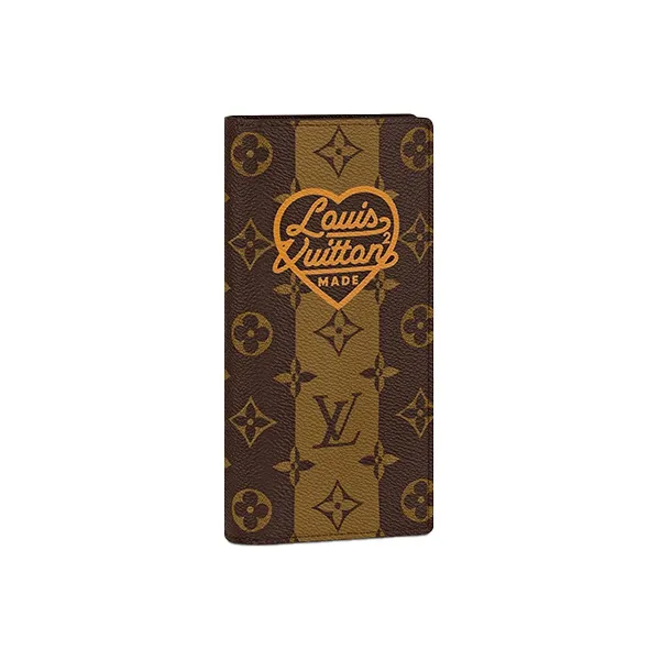 LOUIS VUITTON X Nigo Brazza Wallet Monogram Stripes Brown - POIZON