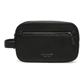 COACH Leather Clutch Men's Black