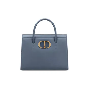 DIOR Cow Leather Handbag One Shoulder Handbag Large Size Women's Dark Denim Blue