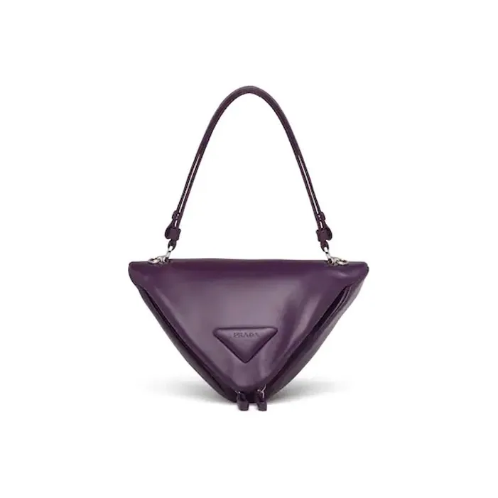 PRADA Smooth Leather Handbag Shoulder Bag Crossbody Bag Regular Women's Violet Purple-0