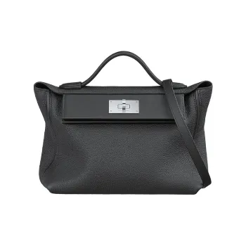 HERMES 24/24 Togo & Swift Calfskin Handbag Women's Black