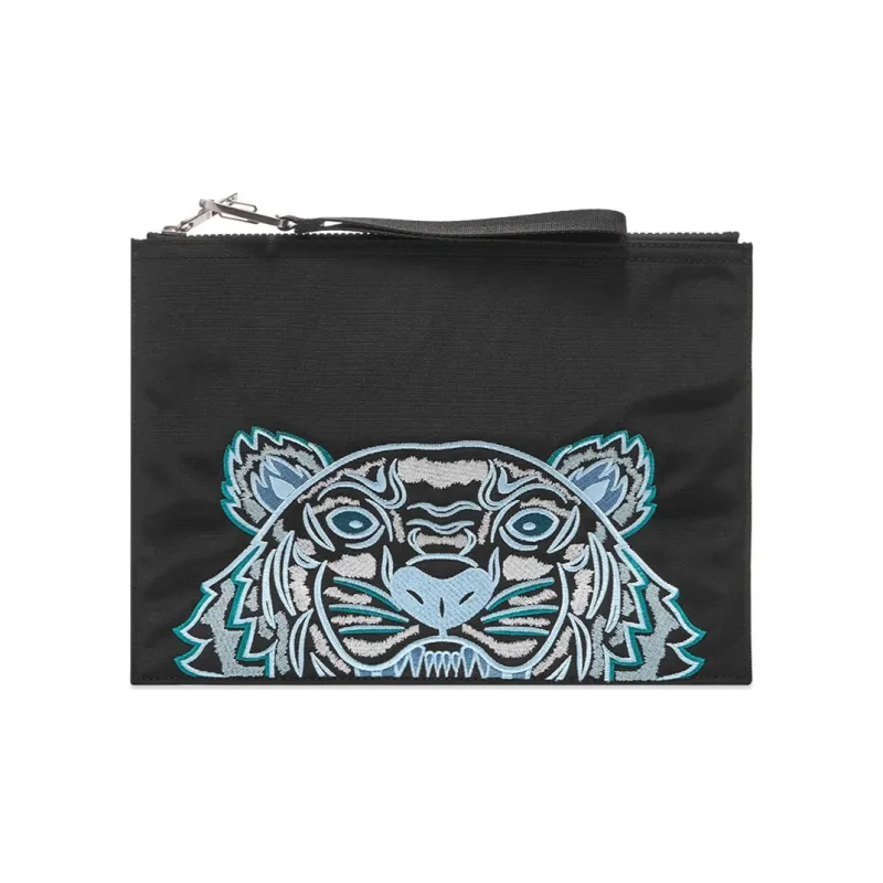 KENZO Classic Tiger Head Nylon Clutch Regular Men's Black-0