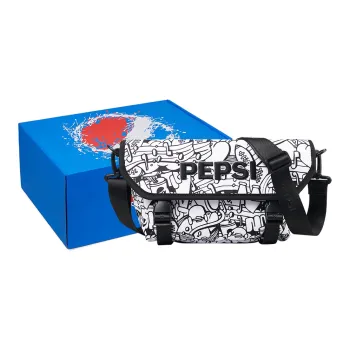 Pepsi Fabric Messenger Bag Shoulder Bag Crossbody Bag Regular Unisex Black White
