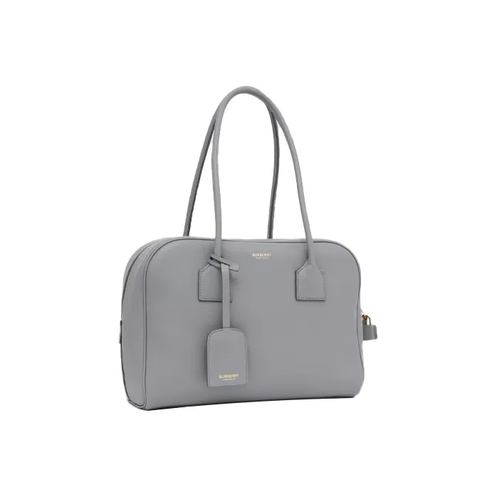 Burberry Cube Leather Bowling Bag Cube Bag Handbag Shoulder Bag Women's Cloud Gray-1