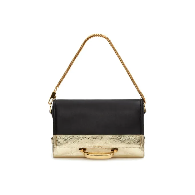 Alexander McQueen THE STORY Calfskin Clutches Shoulder Bag Crossbody Bag Women's Black Gold-2