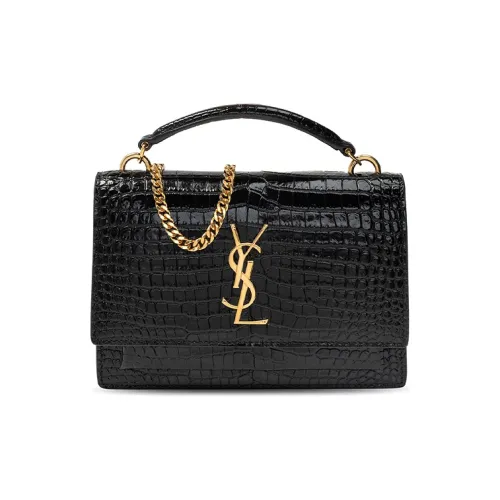 SAINT LAURENT Sunset Chain Wallet Black