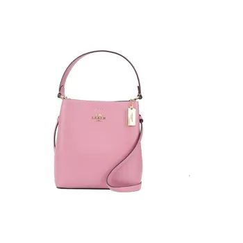 COACH Town Cow Leather Bucket Bags Shoulder Bag Crossbody Bag Handbag Small Size Women's Cherry Blossom Pink