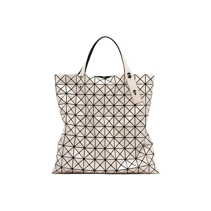ISSEY MIYAKE Prism PU Tote Laptop Bag, One Shoulder Handbag Unisex Ecru-0