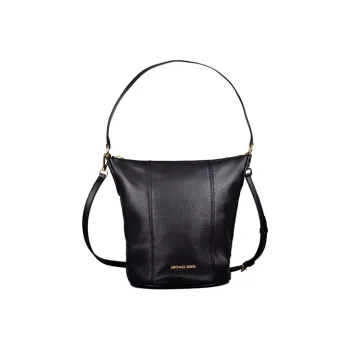 MICHAEL KORS Cow Leather Bucket Bag, One Shoulder Handbag, Crossbody Bag Medium Size Women's Black
