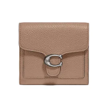 COACH Tabby Leather Handheld Envelope Coin Wallet Women's Taupe