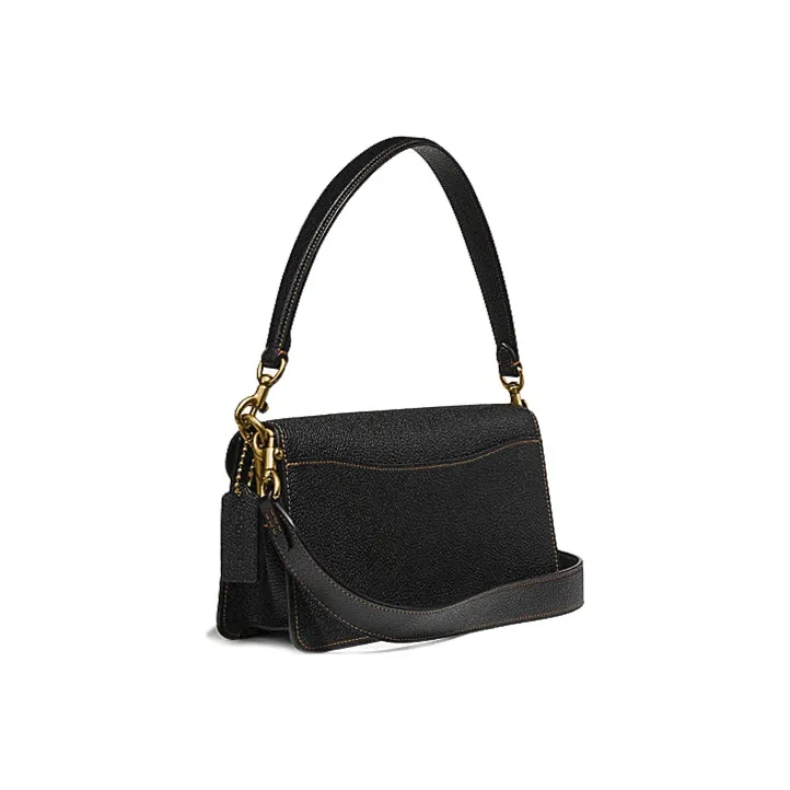 COACH Tabby Leather Shoulder Bag Crossbody Bag Medium Size Women's Black Brown-3