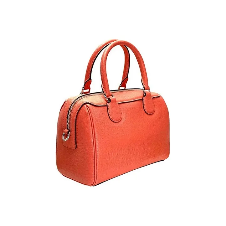 COACH Bennett Cow Leather Boston Bag, Crossbody Bag, Handbag Mini Women's Coral Red-2