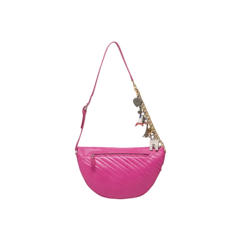 Balenciaga Lambskin With Cow Leather Shoulder Bag Women's Pink-1