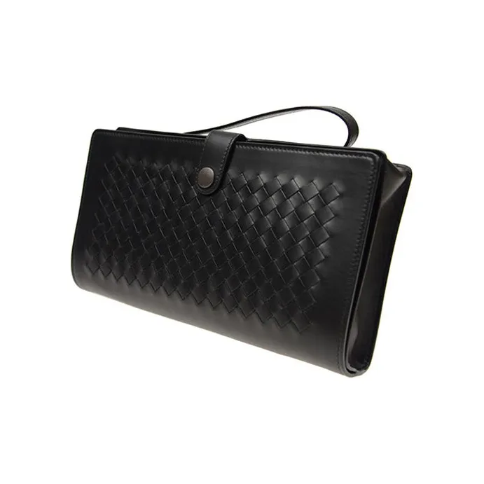 Bottega Veneta Sheepskin Wallet Men's Black-1