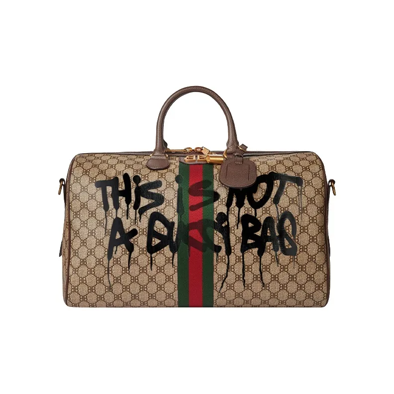 Balenciaga GUCCI Collaboration Coated Canvas Handbag Travel Bag Unisex-0
