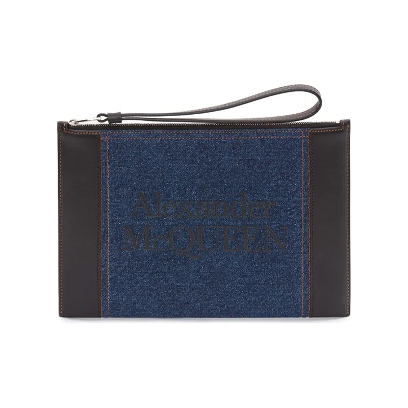 Alexander McQueen Denim Clutch Men's Blue-0