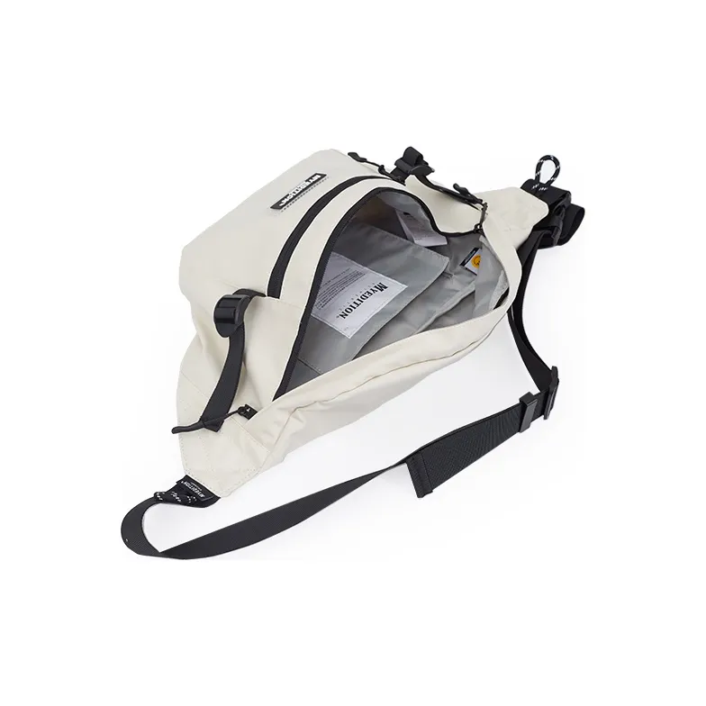 MYEDITION 4L Crossbody Bag Fanny Pack Sling Bag Outdoor Bag Polyamide Soy Milk White Unisex-2